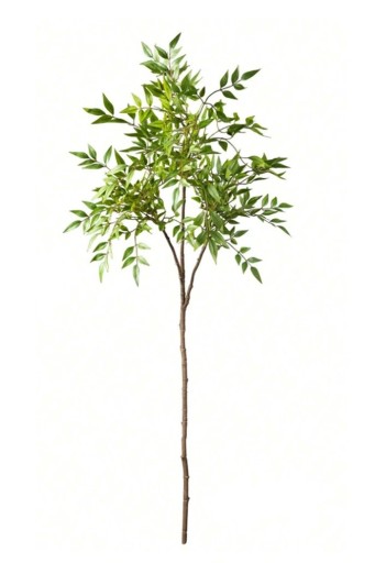 Kunstigt nandina træ 140 cm dekorativ kunstplante med 3 grene til hjemmet, kontoret og moderne indretning