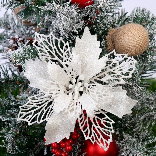 Künstliche Weihnachtssternblume 5 Stk