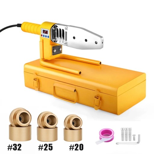 Kunststof pijplasser 800W met display en metalen behuizing Opzetstukken 20 25 32 mm Complete set met accessoires 220V