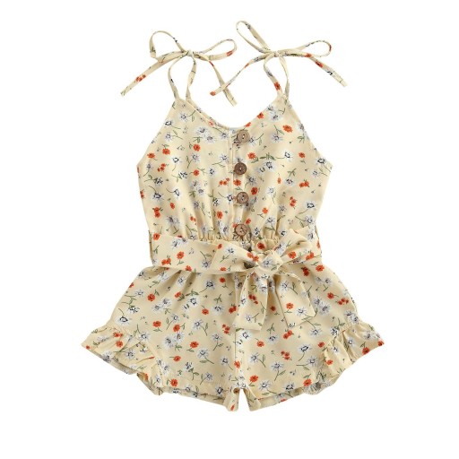 Kurzer Mädchen-Overall mit Blumen