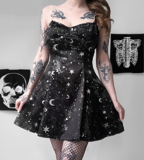 Kurzes Gothic-Kleid schwarz