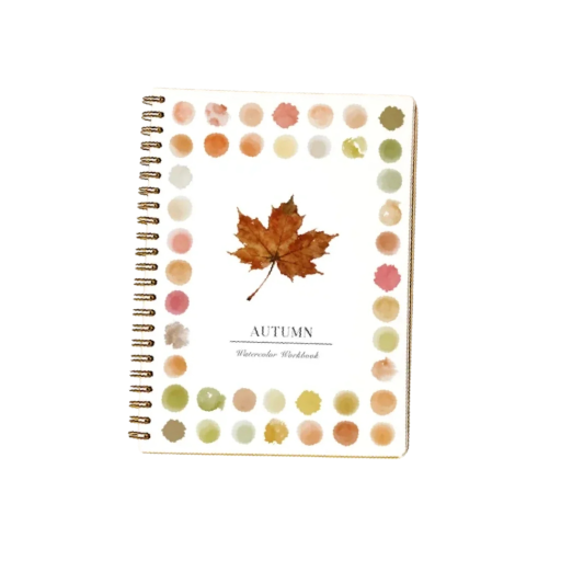 Kúzelné akvarelové omaľovánky jesenný motív spirálový zošit 16,5 × 23 cm blok na maľovanie vodou a relaxačné kreslenie