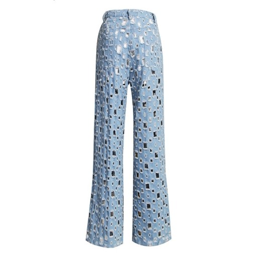 Kvinders rippede flare jeans