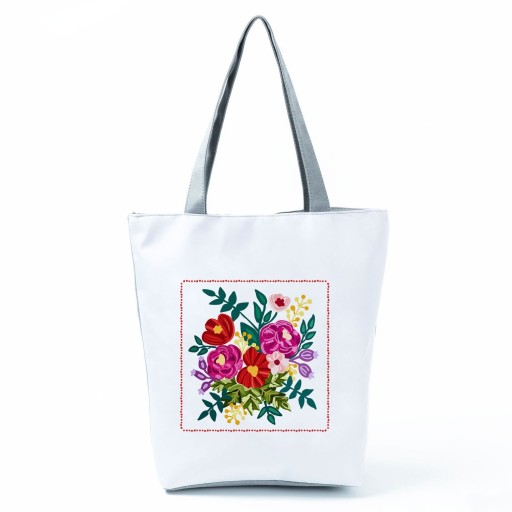 Kvinnors canvas väska blommor