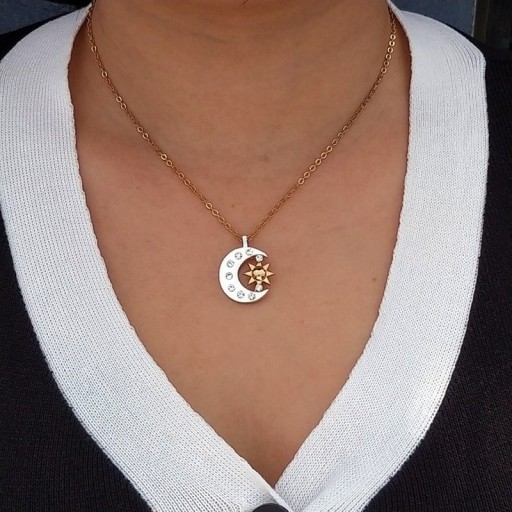 Kvinnors måne och sol halsband D236