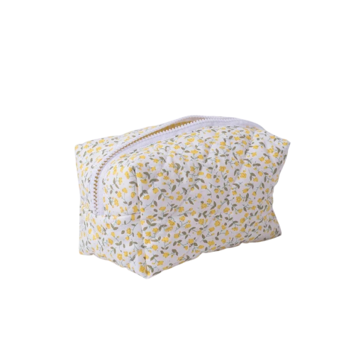 Kwiatowa pikowana kosmetyczka 18 x 10,5 x 10,5 cm Duża torba podróżna na makijaż Organizer damski z kwiatowym nadrukiem Poliester