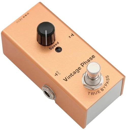 Kytarový efektový pedál Vintage Phase Hnedé Kovové telo Kompaktný phaser efekt s plynulou moduláciou a teplým analógovým zvukom pre elektrickú gitaru