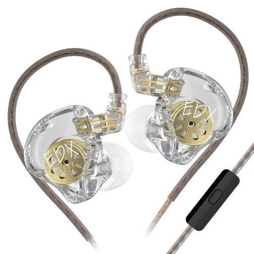 KZ EDX Lite In-Ear Sports Headphones with Microphone Detachable OFC Cable Gold-Plated 2pin Connector Dynamic Driver for Sports and Calls