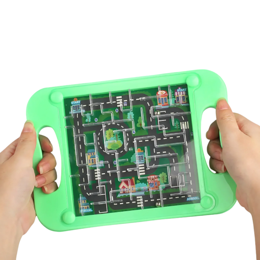 Labirinto de plástico para crianças 20 x 14,5 cm Jogo lógico infantil com 2 bolinhas de metal Quebra-cabeça Brinquedo motorístico
