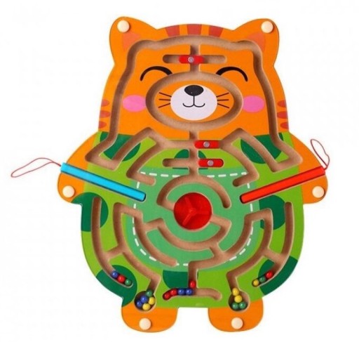 Labirinto di palline in legno a forma di animale