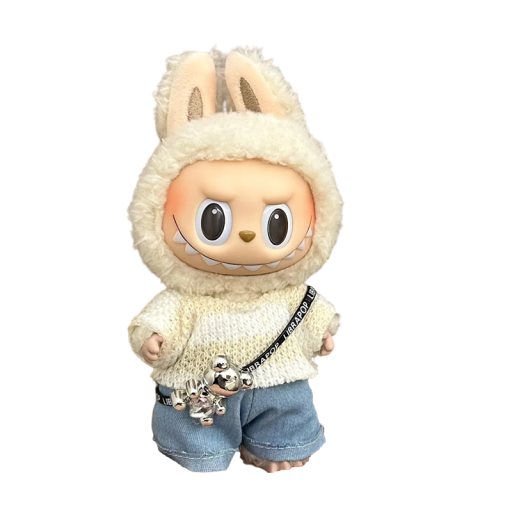 Labubu-monsterfigur med kaninöron Plyschleksak för barn Original samlarfigur Söt present till fans