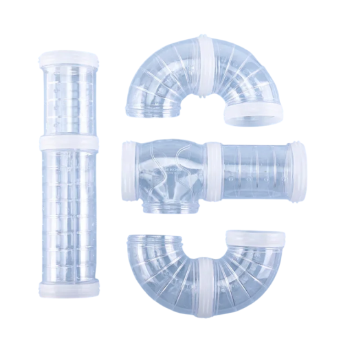 Labyrinthe en acrylique pliable pour hamster Diamètre des tubes 5,5 cm Tunnels modulaires Différentes formes de tubes transparents Accessoires pour cage