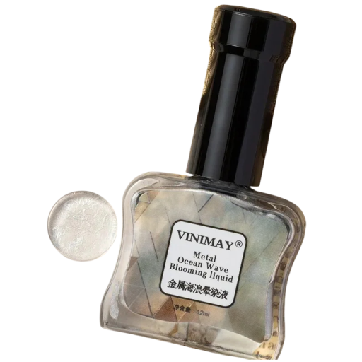 Lac blooming metalic pentru unghii cu efect de marmură 12ml cerneală ocean wave pentru nail art cu strălucire metalică și modele de design