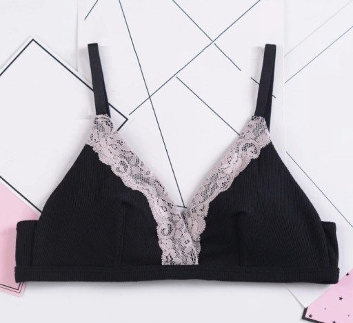 Lace Trimmed Women's Bra J2342