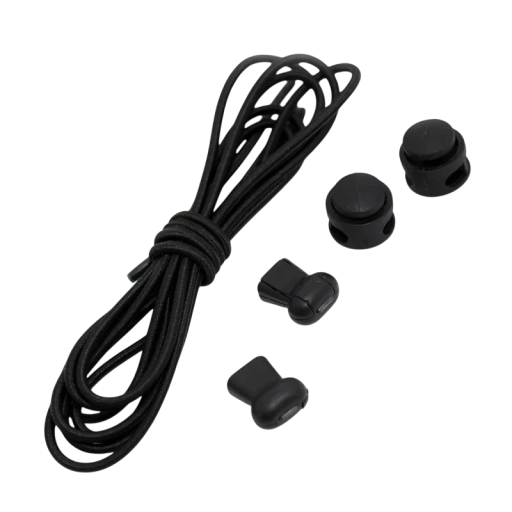 Lacets élastiques ronds 100 cm 1 paire Largeur 0,3 cm Sans nouage Système de verrouillage Corde élastique solide avec clip de qualité