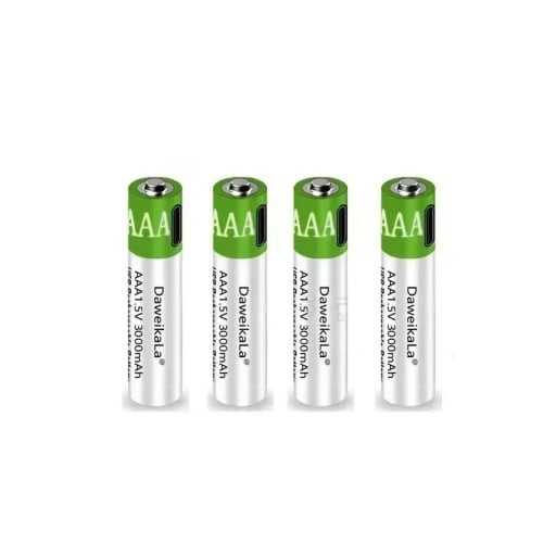 Ladattava USB-akku AAA 1.5V 3000mAh Li-ion 12 kpl USB-C-kaapelilla leluille, hiirille, ohjaimille, pitkäkestoiselle ja nopealle lataukselle