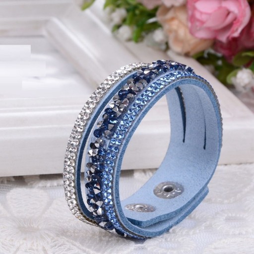Läderarmband för kvinnor med stenar H565