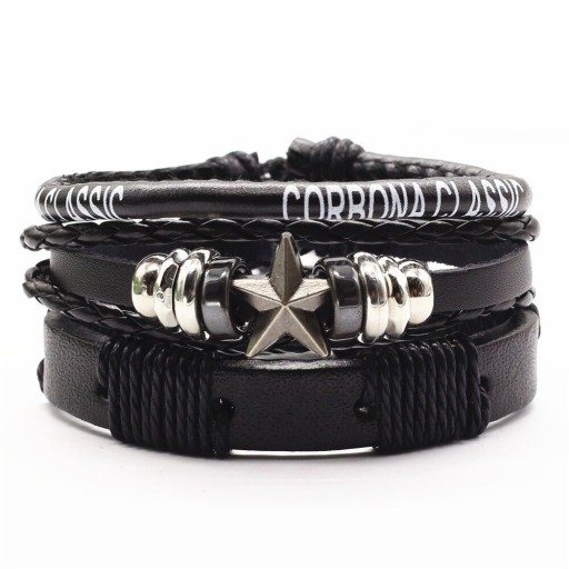 Läderarmband för män 3 st