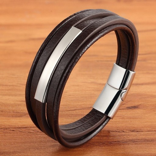 Läderarmband för män H375