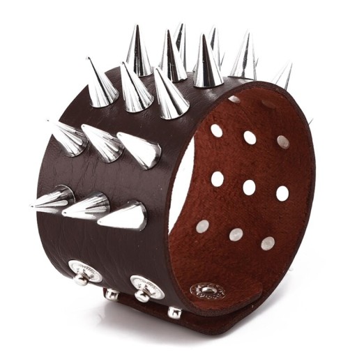 Läderarmband för män med spikar H331