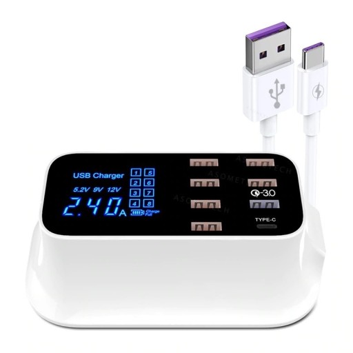 Ladestation 7 USB-Anschlüsse / USB-C Quick Charge