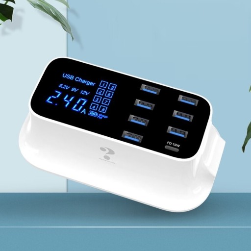 Ladestation 7 USB-porte / USB-C med PD 3.0