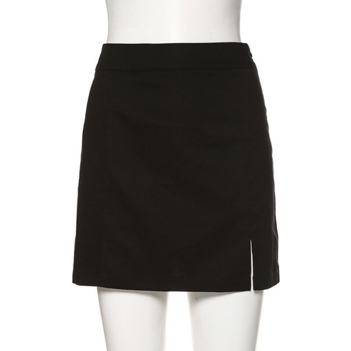 Ladies' Black Mini Skirt with Slits