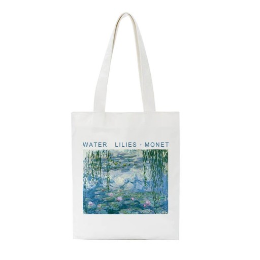 Ladies' Canvas Bag with Water Lilies
