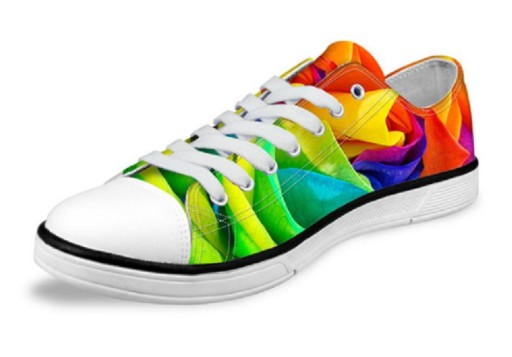 Ladies' Canvas Trainers with Flowers