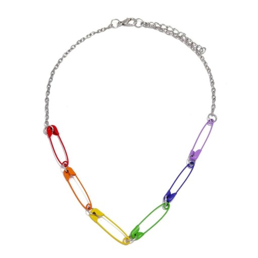 Ladies' Choker Necklace with Safety Pins