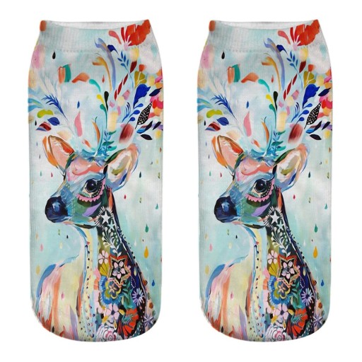 Ladies' Christmas Socks with 3D Deer Print