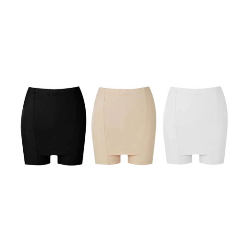 Ladies' Double-Layer Safety Shorts Under Skirts and Dresses with High Waist Seamless Elastic Smooth Bottom Shorts for Everyday Use