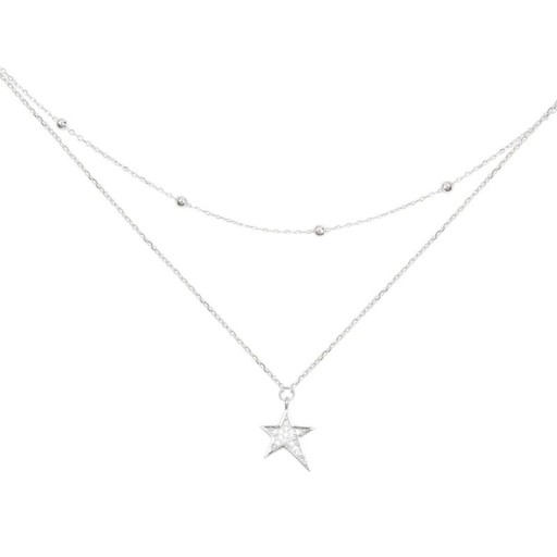 Ladies' Double Necklace with Star D758