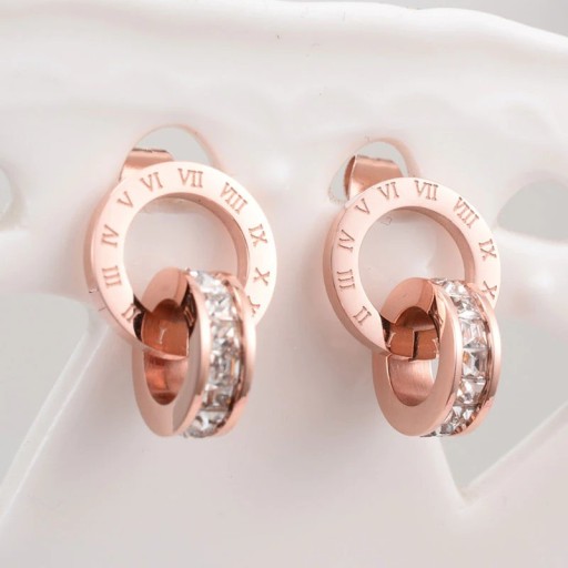 Ladies' Drop Earrings Linked Circles H723