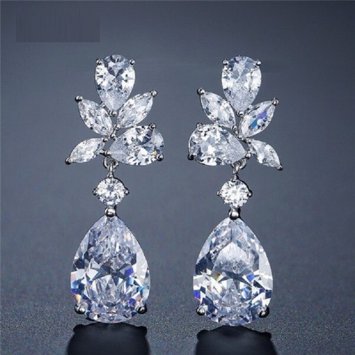 Ladies' Drop Earrings with Crystals G1241