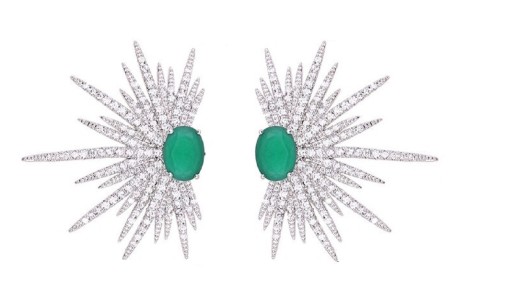 Ladies' Drop Earrings with Zirconia G917