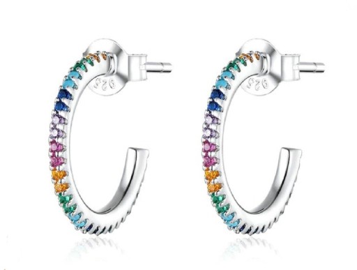 Ladies' Earrings with Coloured Stones