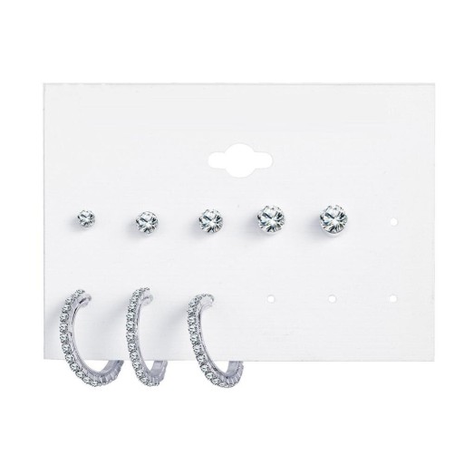 Ladies' Earrings with Stones 8 pcs