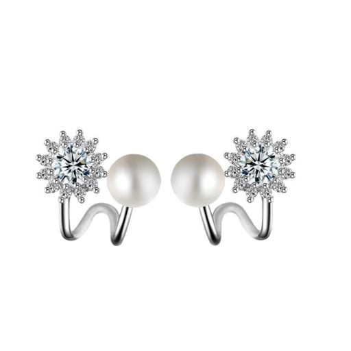 Ladies' Earrings with Zirconia and Pearls