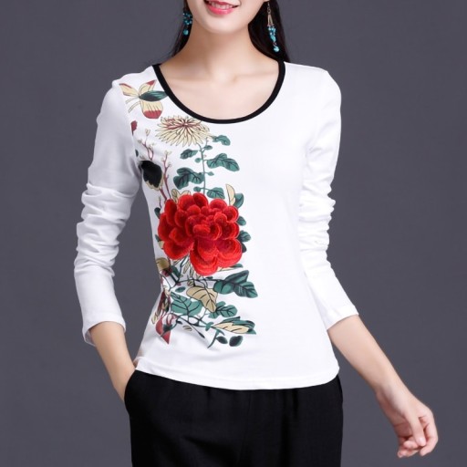 Ladies' Floral Long Sleeve T-Shirt