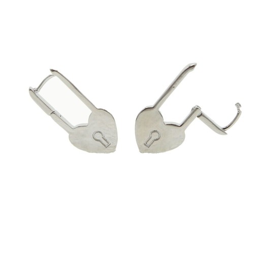 Ladies' Heart Drop Earrings with Lock