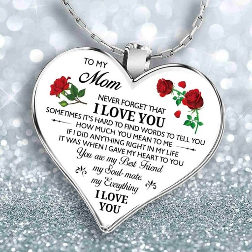 Ladies' Heart Necklace with Text
