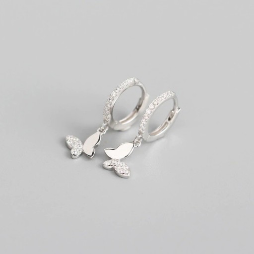 Ladies' Hoop Earrings with Butterfly