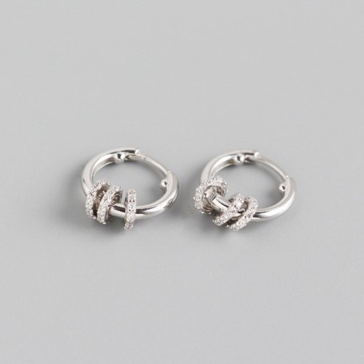 Ladies' Hoop Earrings with Pendants J175