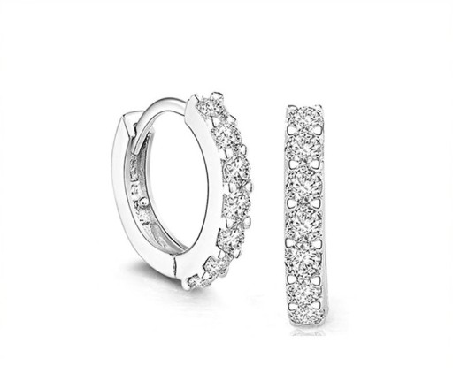 Ladies' Hoop Earrings with Stones H696