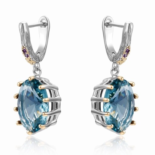 Ladies' Hoop Earrings with Zircon