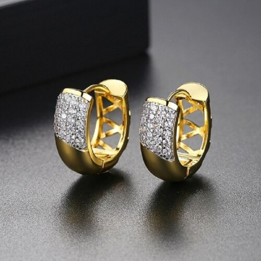 Ladies' Hoop Earrings with Zirconia G1258