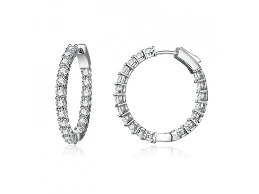 Ladies' Hoop Earrings with Zirconia G1345