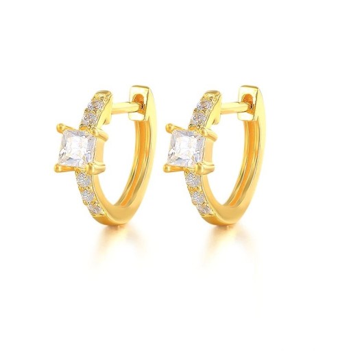 Ladies' Hoop Earrings with Zirconia G312