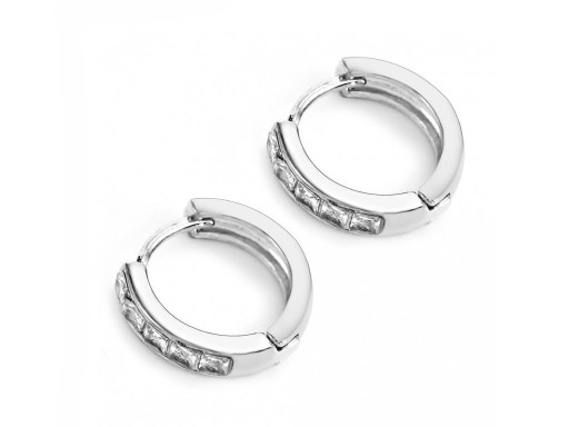 Ladies' Hoop Earrings with Zirconia G365